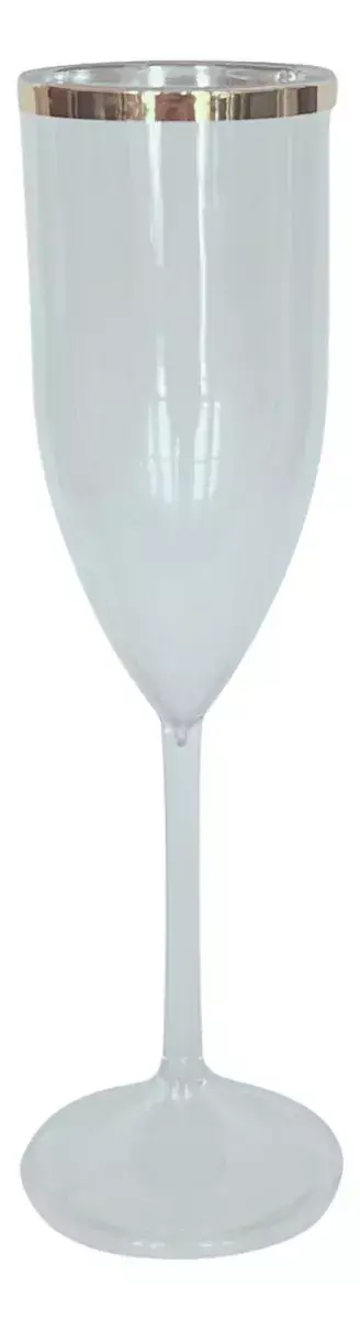 TAÇA CHAMPANHE CRISTAL COM BORDA OURO - comprar online