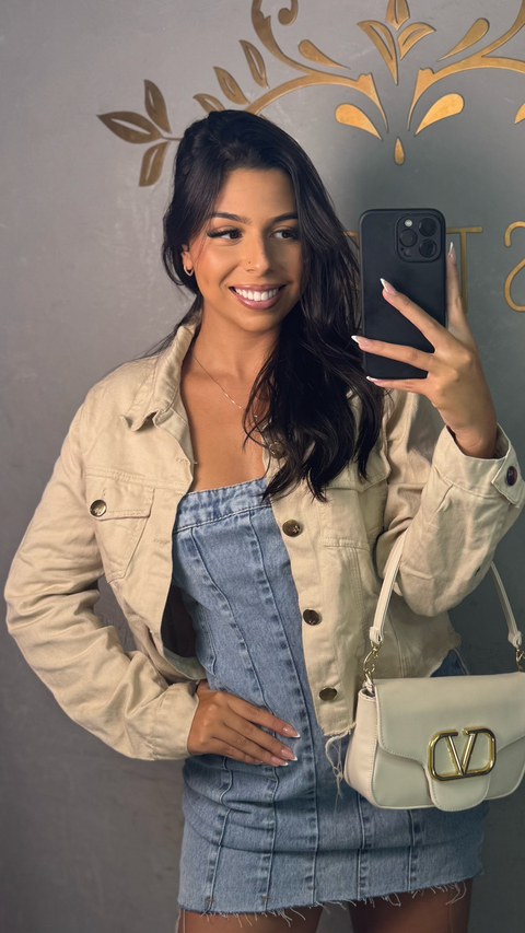 Jaqueta jeans bege