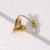 Anillo Cuore - Ajustable - Acero chapado en oro - tienda online