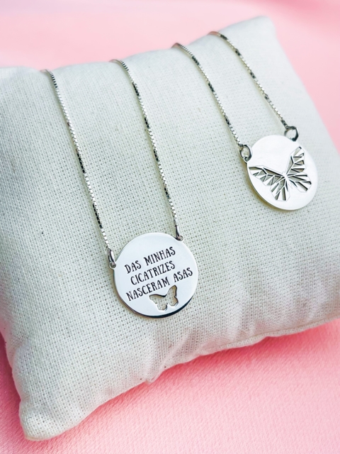 Escapulário Minhas cicatrizes/Borboleta - Prata 925 - comprar online