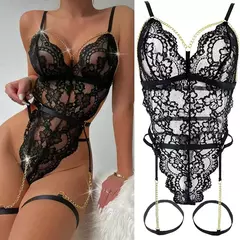 Lingerie de Renda Sexy, Body Sexy de Renda Erótica Abigail - loja online