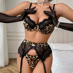 Imagem do Conjunto Lingerie Leopardo Feminina Sexy, Roupa Erótica, Lingerie Sensual Naomi