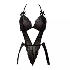 Lingerie Sexy Body Cavado Renda com Babado Caroline na internet