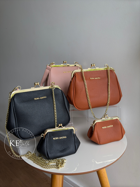 Bolsa Feminina Rosa Amora Pequena Retrô - comprar online