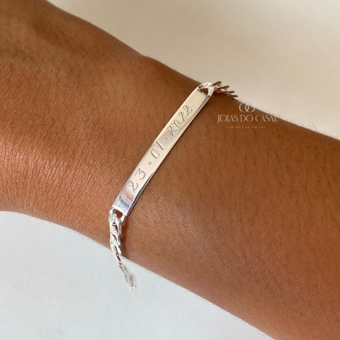 Pulseira Elo Grumet Chapa | Prata 925
