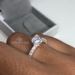 Anel Solitário Love Branco | Prata 950 - comprar online