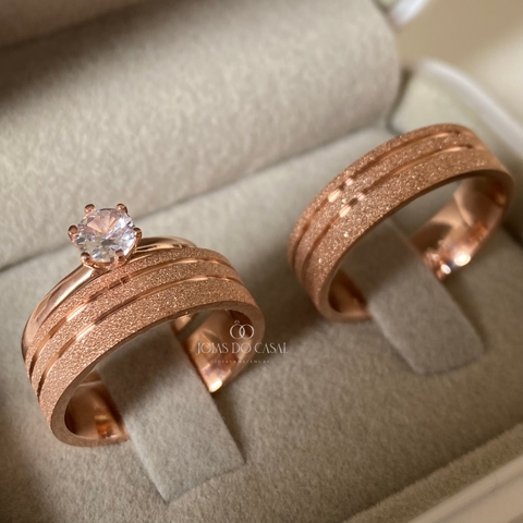 Alianças Sky 6mm | Banhadas a Ouro Rose