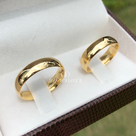 Alianças Basic Abaulada 5mm | Banhadas a Ouro 18k