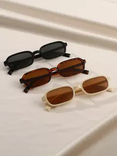 Conjunto de Óculos Armação quadrada Elegante, 3 peças, Unissex - loja online