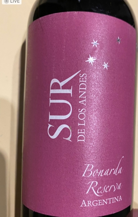 Sur de Los Andes malbec bonarda o cabernet sauvig. CAJA X 6 BOTELLAS