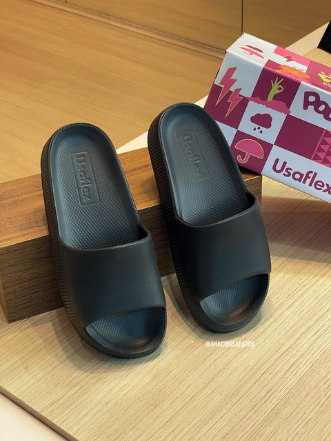 Usaflex Chinelo Slide Nuvem Super Leve - AG0501 Preto - Leiam a descrição