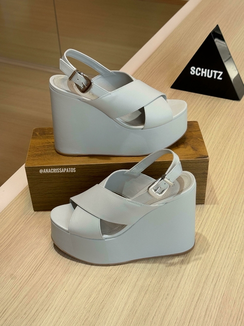 Schutz Anabela Cinza Couro S22102 0004 0008U