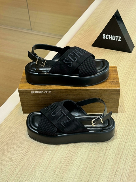 Schutz Sandália Plataforma Flatform Preta S21869 0024 0001U