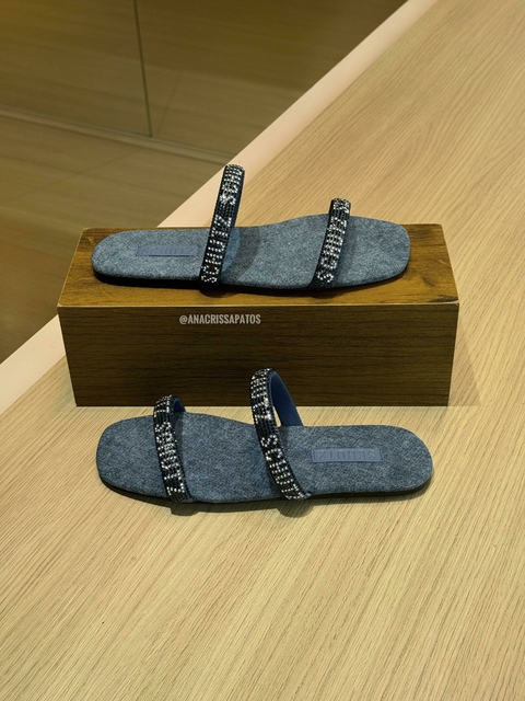 Schutz Rasteira Jeans Logomania S22110 0013 0001U