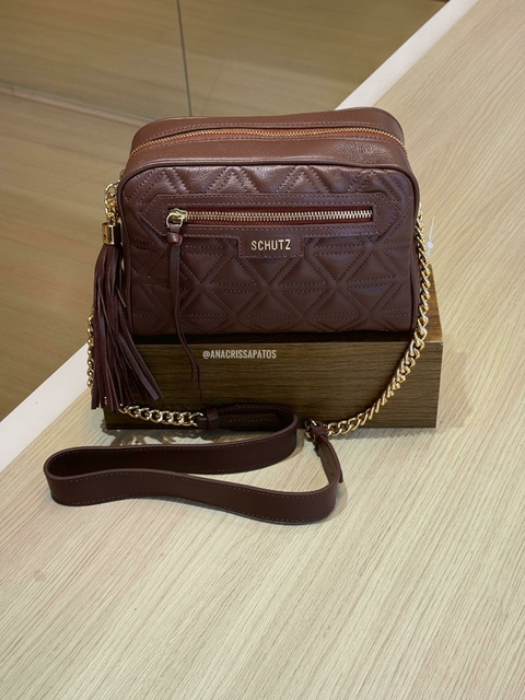 Schutz Bolsa Couro Marrom Escuro S50010 0396 0031U