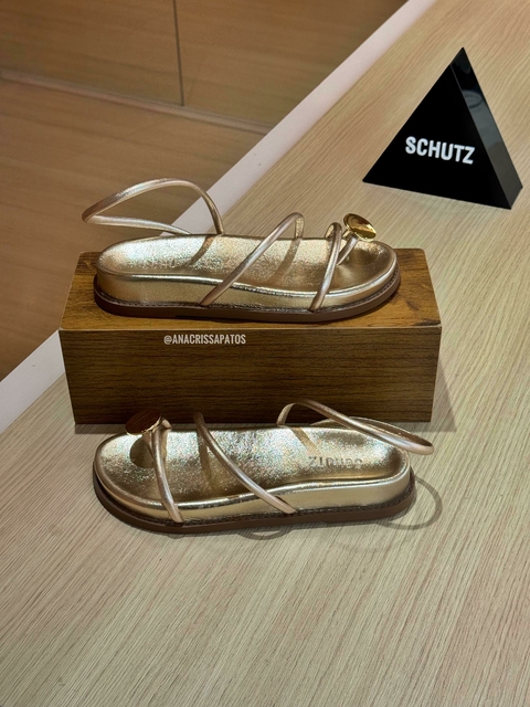 Schutz Sandália Papete Dourada