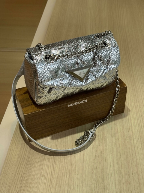 Schutz Bolsa 944 Party Couro Prateado