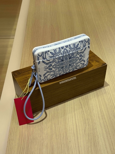Brizza Arezzo Case Azul e Branco Carteira