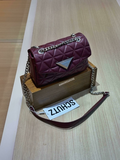 Schutz Bag Família 944 Cor Vinho Couro Tamanho Médio Bolsa - comprar online