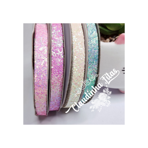 Fita lonita glitter floco grosso 10mm