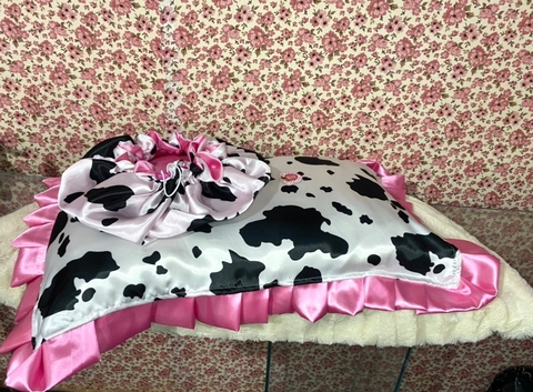 Kit de touca Daphne + fronha frufru - vaquinha