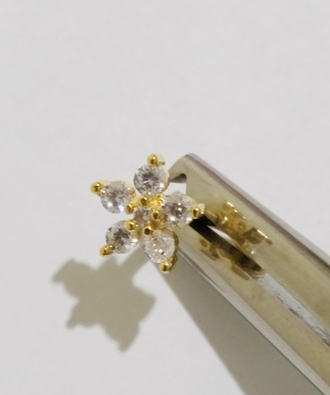 Barbell curvo banhado 8mm flor.