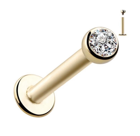 Labret australiano aço 8mm (pedra 1.5mm) rosca interna l