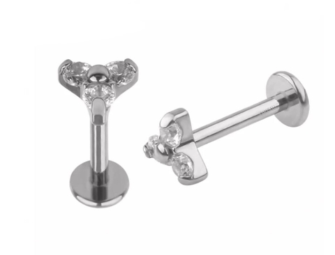 Labret titânio zircônia 4mm rosca interna