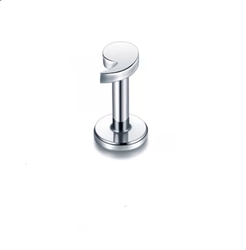 Labret aço vírgula 1.2x8mm, rosca interna.