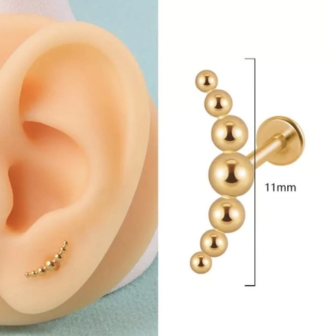 Labret titânio esferas PVD gold, 8mm.