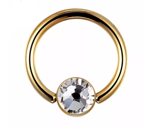 Captive titânio zircônia 10mm gold (pedra 4mm)