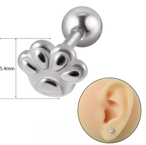 Labret patinha aço cirúrgico 6mm. Rosca externa.