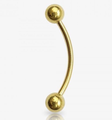 Barbell curvo Titânio 10mm rosca externa.