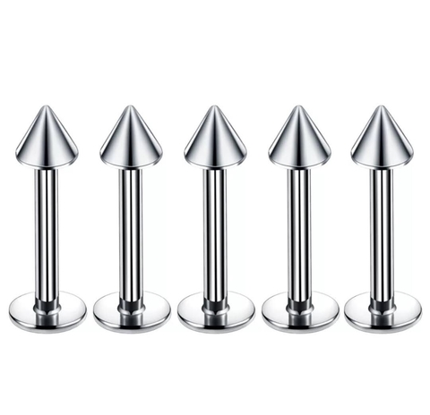 Labret aço spike 8mm rosca externa, 1.0mm