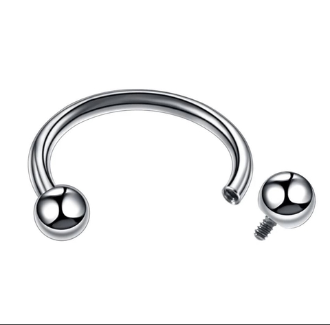 Ferradura titânio 10mm rosca interna