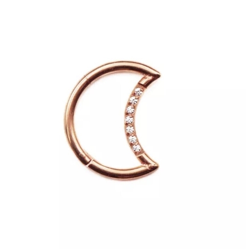 Segmento lua titânio 10mm PVD rosé gold