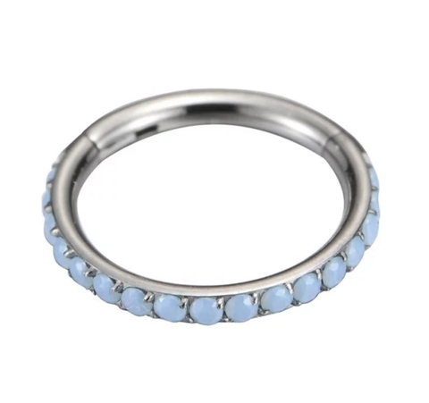Segmento titânio opala azul 10mm