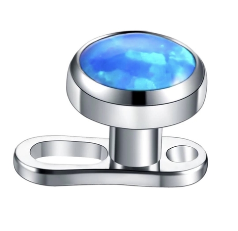Microdermal base e topo opala azul 4mm