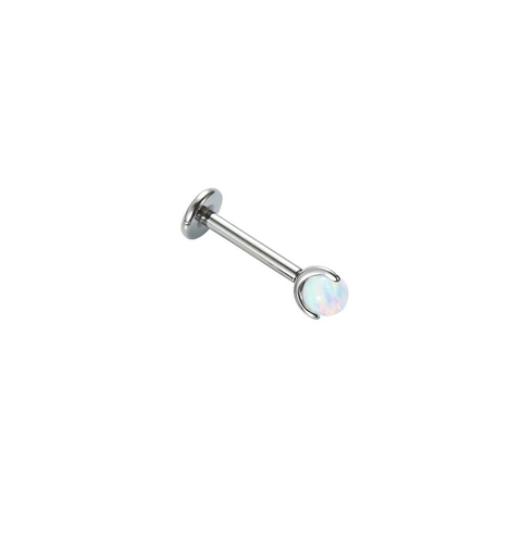 Labret pedra opala branca 8mm.