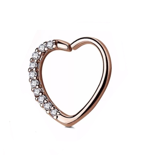 Coração aço PVD rosé gold 10mm