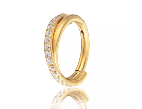 Segmento titânio 10mm PVD gold. Abertura de click.