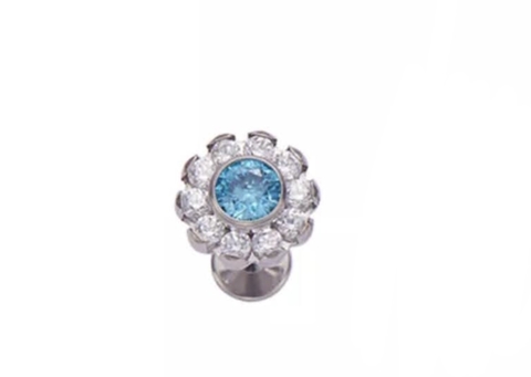 Labret titânio zircônia AZUL 8mm