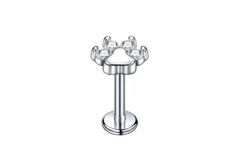 Labret titânio zircônia cristal (patinha)