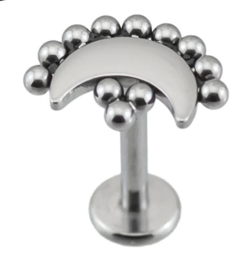 Labret lua esferas titânio 8mm rosca interna.
