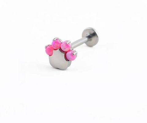 Labret titânio patinha opala rosa 8mm