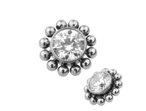 Labret titânio zircônia esferas. Haste 8mm.