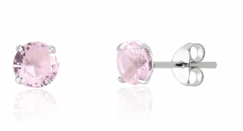 Brincos par titânio zircônia rosa