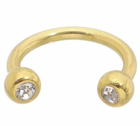 Ferradura titânio zircônia 8mm gold