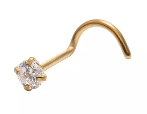 Nostril titânio PVD gold. Esp. 0,8mm