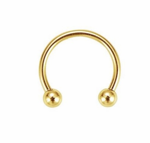 Ferradura aço cirúrgico 8mm PVD gold